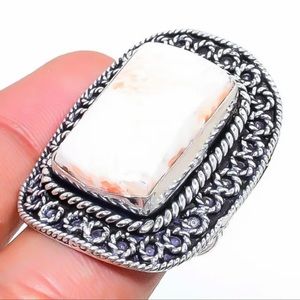 Scolecite Ethnic Gemstone Vintage Look
Ring Size 9.5